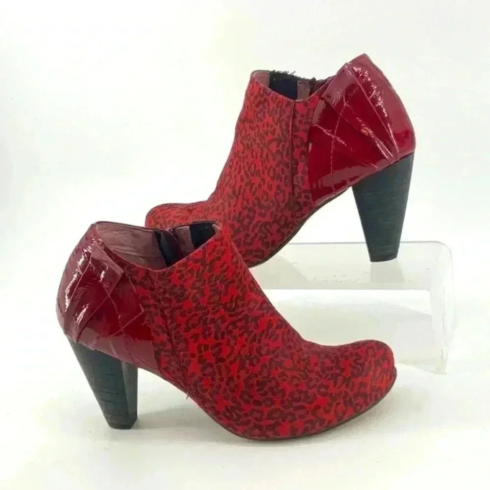 CHANII B Sonnette-Red Leopard  HEEL BOOTIE